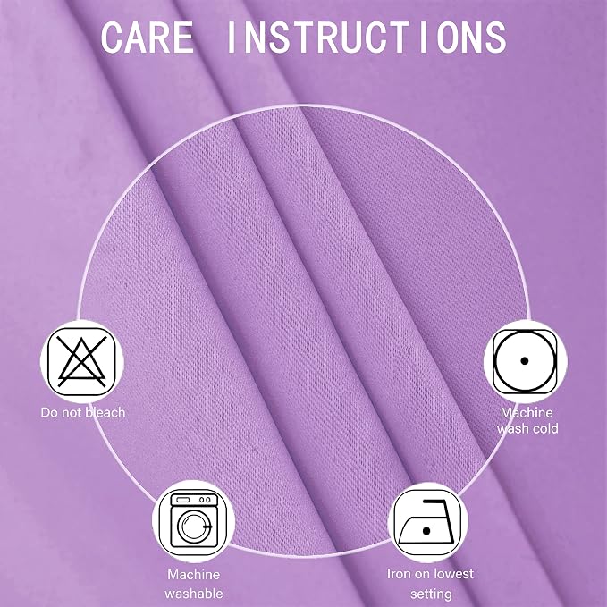 LEMOMO Blackout Curtains 66 x 95 inch/Lavender Curtains Set of 2 Panels/Thermal - Image 4