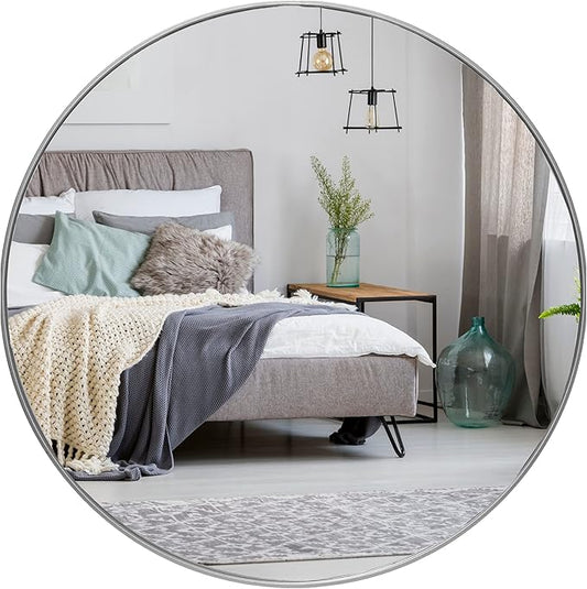 HBCY Creations Medium Round Mirror, Living Room and More, Modern Minimalist by HBCYCreations