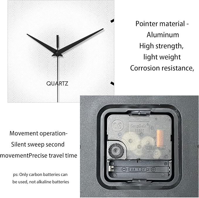 XFM Modern Simple Wall Clock 12 Inch Silent Wall Clocks Battery Operated White - Image 8