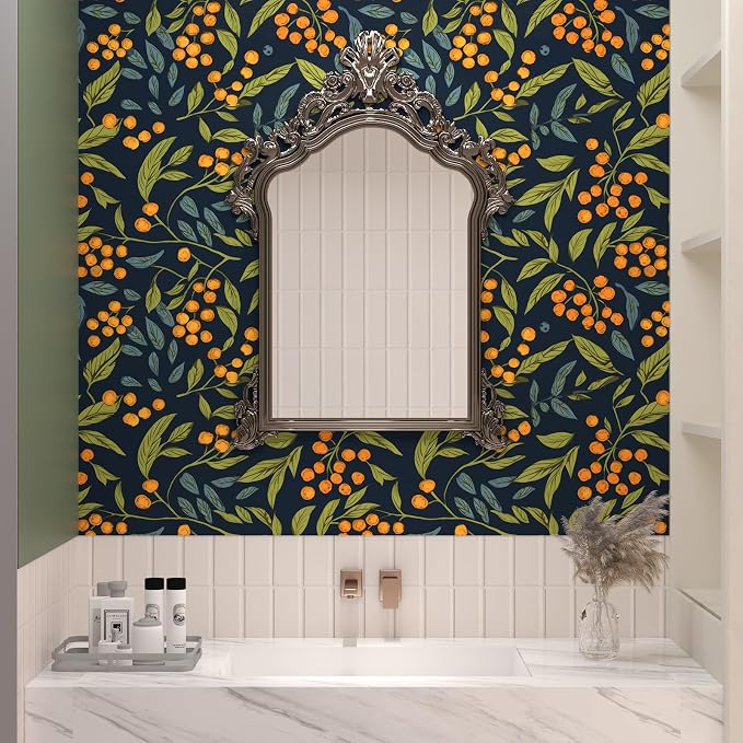 BOKEBEVE Boho Wallpaper Peel and Stick Floral Contact Paper Leaves Wall Paper - Image 4