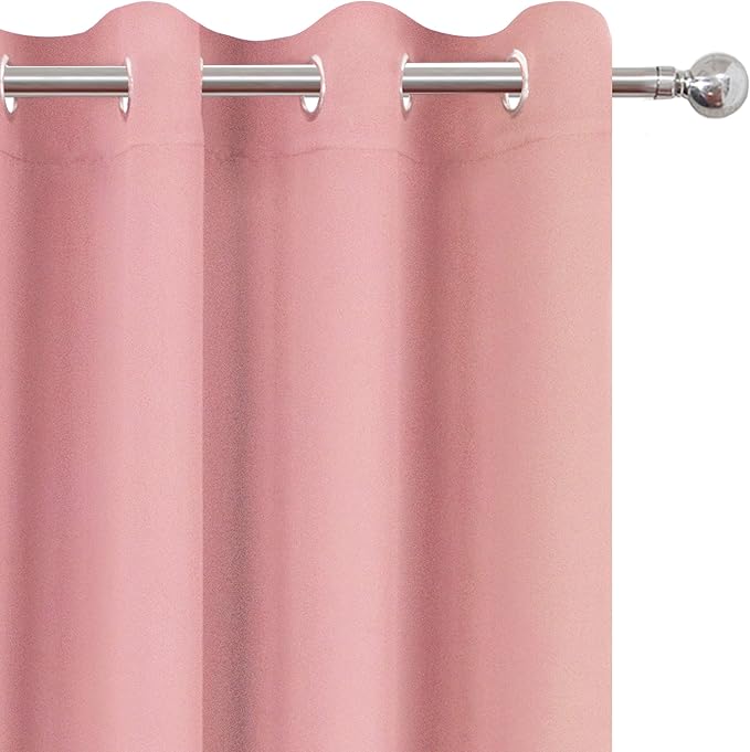 LEMOMO Pink Thermal Blackout Curtains/52 x 72 Inch/Set of 2 Panels Room - Image 7