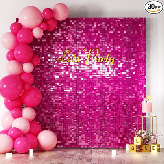 COKAOBE Hot Pink Shimmer Wall Backdrop, Photo Backdrops by COKAOBE