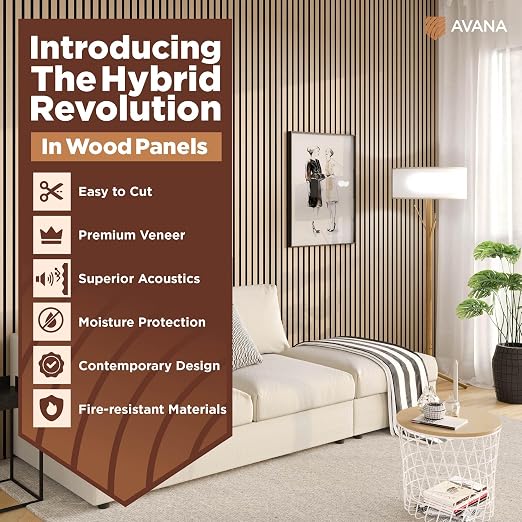 Avana Modern Acoustic Wood Wall Panel –93.2x11.25 Inch Panels – Fits 94x12 - Image 2