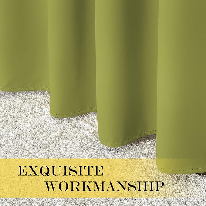 NICETOWN Blackout Curtains 63 inches Long for Living Room Bedroom, Grommet Thermal Insulated Room Divider Drape Window Treatment for Sliding Patio Door, W100 x L63, 1 Panel, Fresh Green