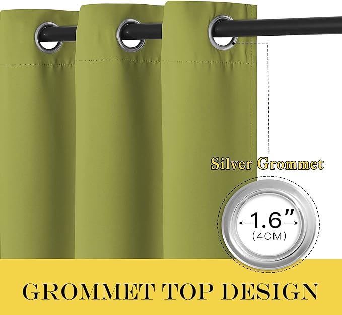 NICETOWN Door Curtain for Closet Doors 80 Inches Long 1 Panel, Blackout Doorway Curtain for Open Closet Bedroom, Room Divider Living Room for Privacy (Fresh Green, 1 Panel, 46W x 80L)