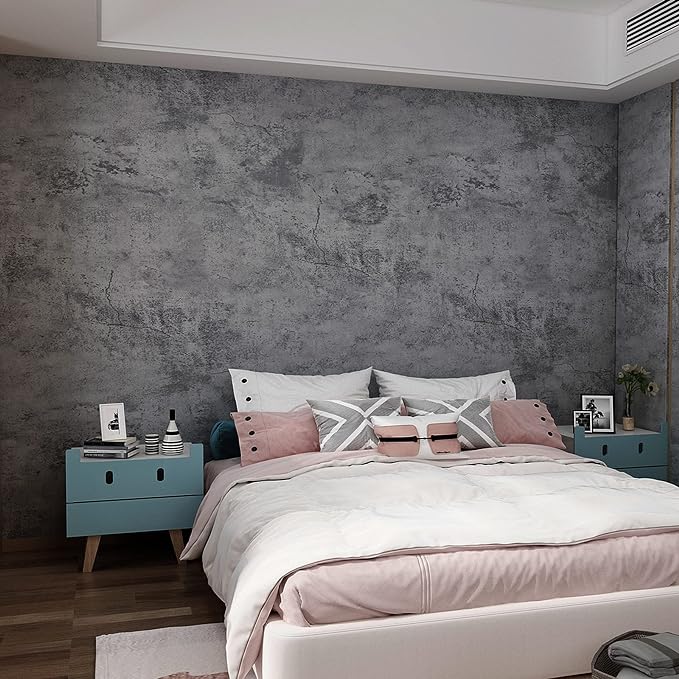 3yecao 16"×1181" Extra Thick Large Size Blue Grey Concrete Wallpaper Peel and - Image 5