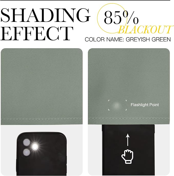 NICETOWN Greyish Green Blackout Curtains 120" Long - Image 5