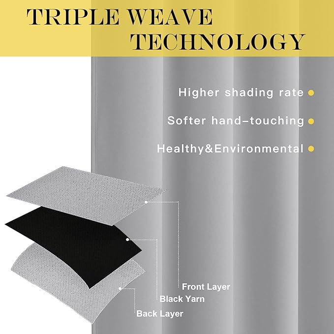 NICETOWN Blackout Curtain Drape for Bedroom - Light Reducing Thermal Insulated Solid Grommet Room Darkening Window Curtain for Living Room (1 Piece, W66 x L66, Silver Grey)