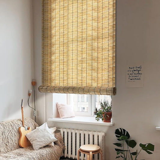 Reed Curtain, Bamboo Light Filtering Roller Shades by Tgzwme