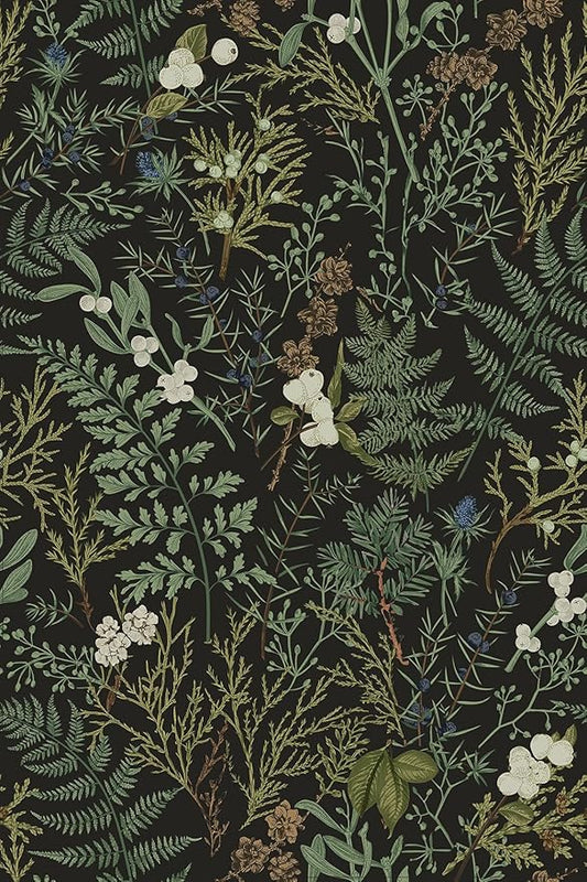 Dark Green Fern Botanical Shelf Liner Contact Paper Self Adhesive Vinyl by Self-adhesiveDecorativeContactPaperPeelandStickRemovableWallpaper