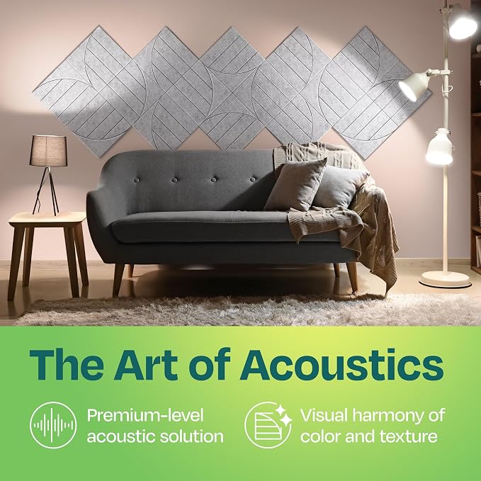 Acoustic Panels 12-Pack Soundproof Wall Panels 12"x12"x0.4" Decorative Sound - Image 2