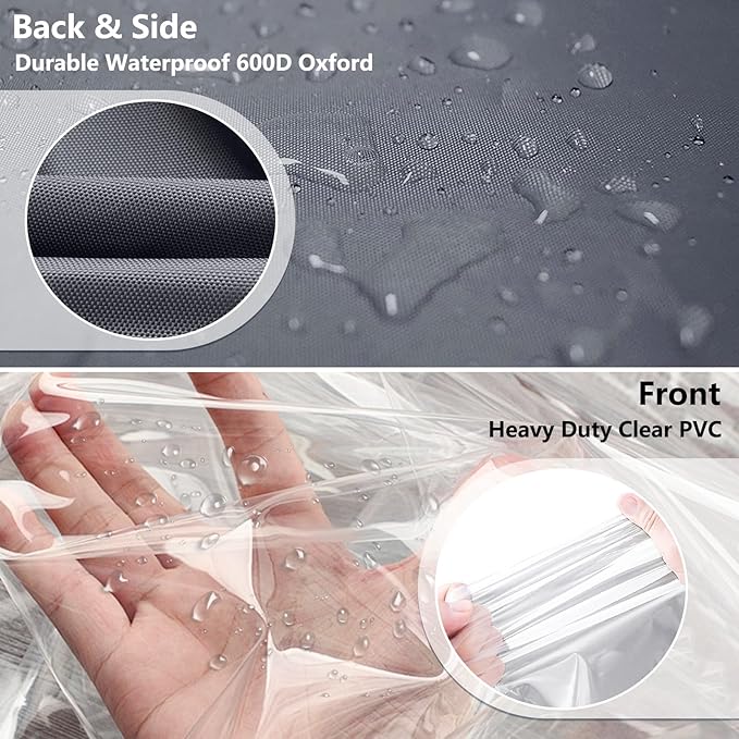 Waterproof Shelf Cover,600D Heavy Duty Dustproof Storage Wire Rack Covers,Outdoor Shelving Covers for Wire Shelves with Zipper 48''x24''x72'',Clear Front.