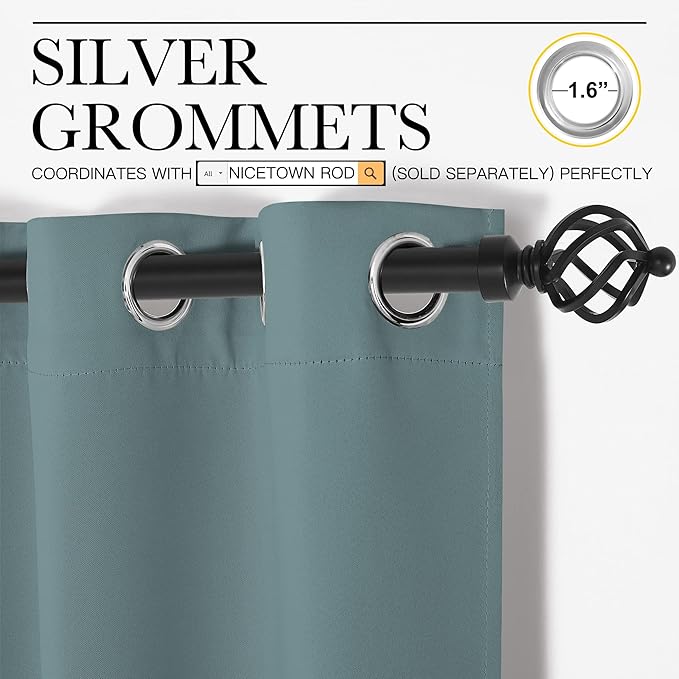 NICETOWN Greyish Green Doorway Curtain Privacy, Door Cover Curtain, Sound - Image 3