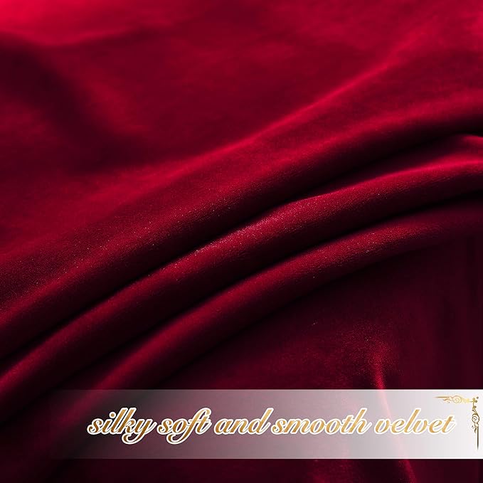 NICETOWN Christmas Red Velvet Curtains and Drapes - Image 4