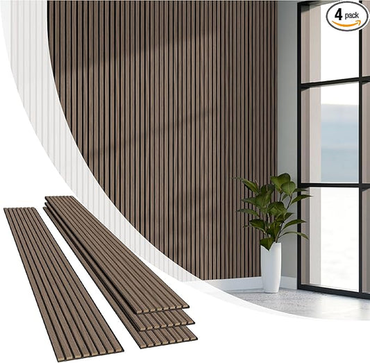 Olanglab Wood Wall Panels 4 Pack, Wood Slat Acoustic Wall Panels, 94.5"x12.6" by Olanglab