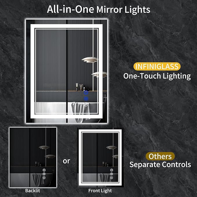 36"x28" LED Bathroom Mirror - Image 2