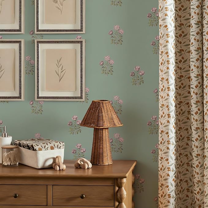 17.3"× 590.5" Vintage Floral Wallpaper Peel and Stick Boho Wallpaper Removable - Image 4