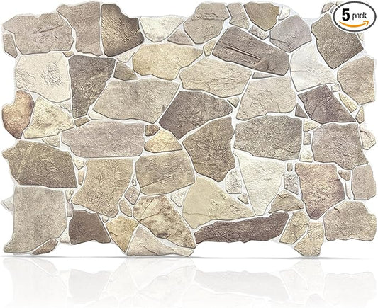 CONCORD WALLCOVERINGS ™ 5 Pack 3D Faux Brick Wall Panels, Lightweight 38.7" x by ConcordWallcoverings
