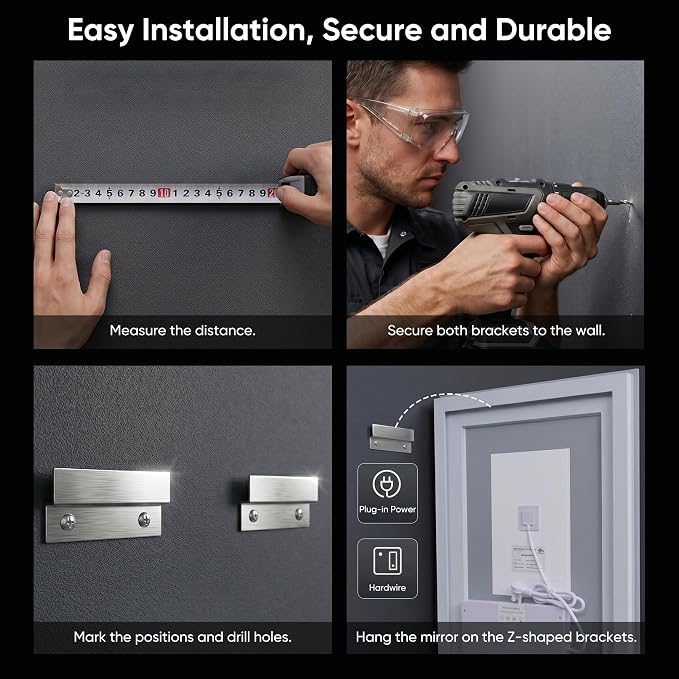 Antok 60"x 36" LED Bathroom Mirror - Image 8