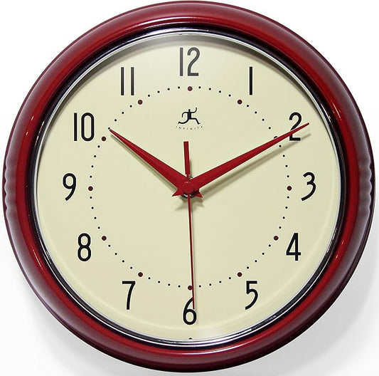 Infinity Instruments LTD. Retro 12 inch Silent Sweep Non-Ticking Mid Century by InfinityInstruments