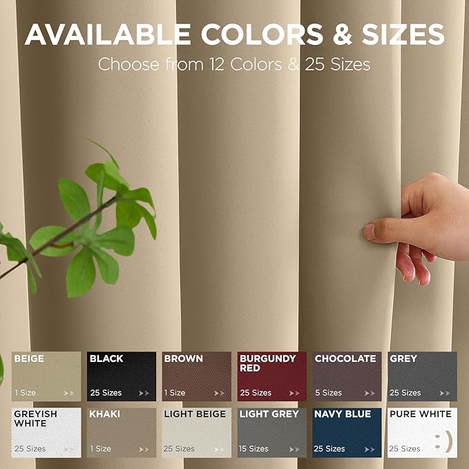 Joydeco Blackout Door Curtain for Doorway Privacy 78 Inches Long, Grommet Closet Curtain for Open Closet, Room Divider for Bedroom Living Room (Light Beige, 52Wx78L, 1 Panel)