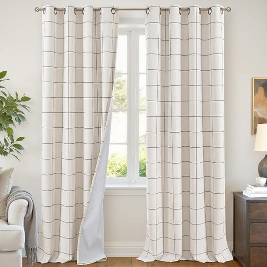 Lajode Plaid Patterned Curtains Thermal Insulated by Lajode