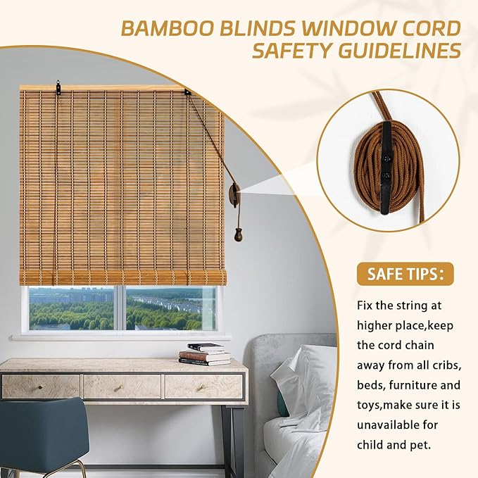 Bamboo Roll Up Shades for Windows and Doors - Image 5