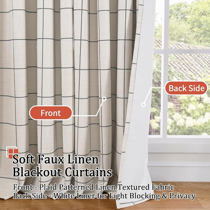 Lajode Linen Blackout Curtains for Living Room - Image 3