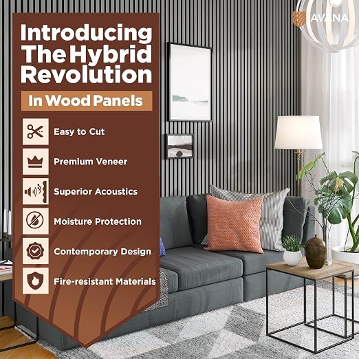 Avana Modern Acoustic Wood Wall Panels –93.2x11.25 Inch Panels – Fits 94x12 - Image 2