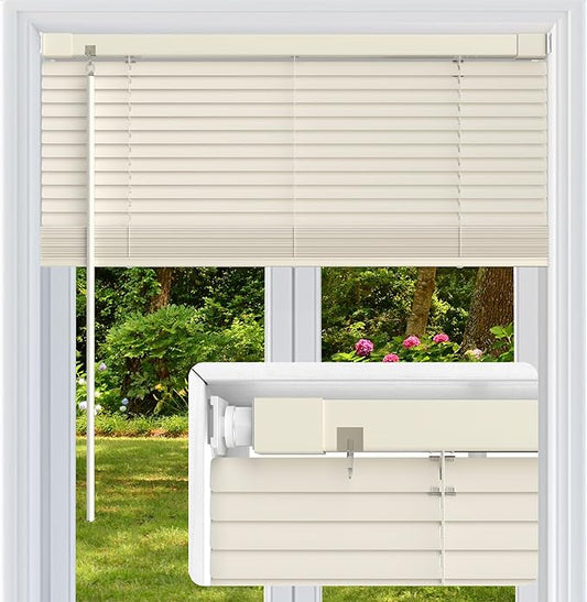 No Drill No Tool 1" Vinyl Mini Blinds, Light Filtering Horizontal Window Blinds by Unknown