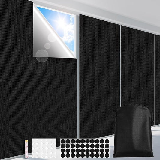 FADOTY Blackout Curtains for Bedroom, Portable 100% Black Out Window Cover Film by FADOTY