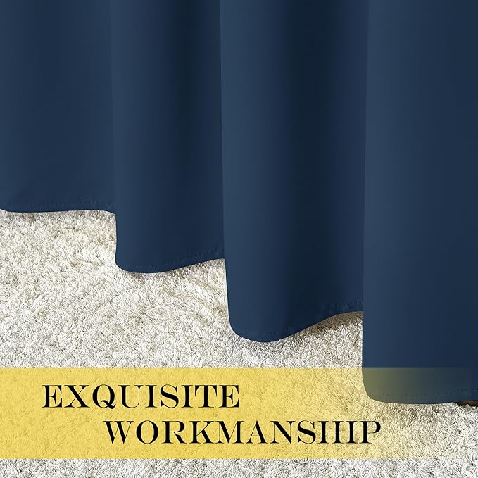 NICETOWN Blackout Sliding Door Curtains 84 Inch Length, Extra Wide Room Divider Grommet Energy Saving Thermal Insulated Curtain for Patio Door Window(W80 x L84, 1 Panel, Moroccan Blue)