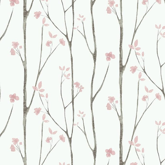 Timeet Floral Wallpaper White and Pink Wall Paper Peel and Stick Modern Contact by Timeet