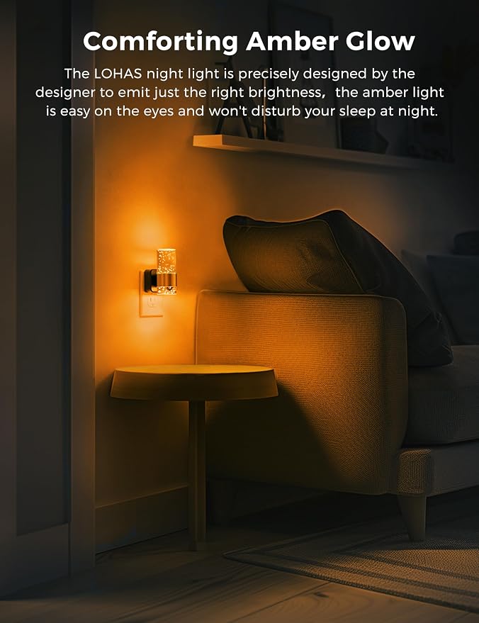 L LOHAS LED Night Lights Plug into wall, Amber Night Light - Image 4