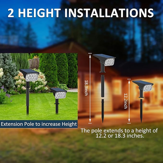 T-SUNUS RGB Solar Landscape Spotlights Christmas Outdoor IP65 Waterproof Color Spot Lights Auto Dusk to Dawn Landscaping Wall Light for Tree Yard Garden Driveway Porch Walkway Pond Halloween 2 Pack