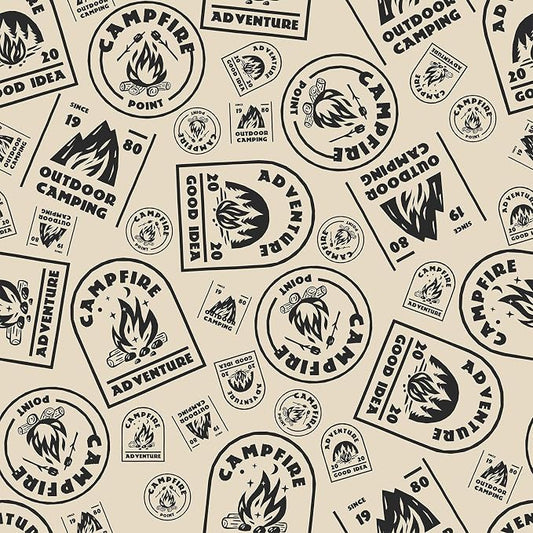 FLFK Vintage Beige Peel and Stick Wallpaper 16" x 256" Antique Campfire by FLFK