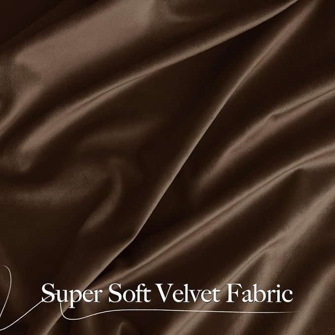 NICETOWN Brown Velvet Curtains, Thermal Insulated Sound Reducing Heavy Matt - Image 5