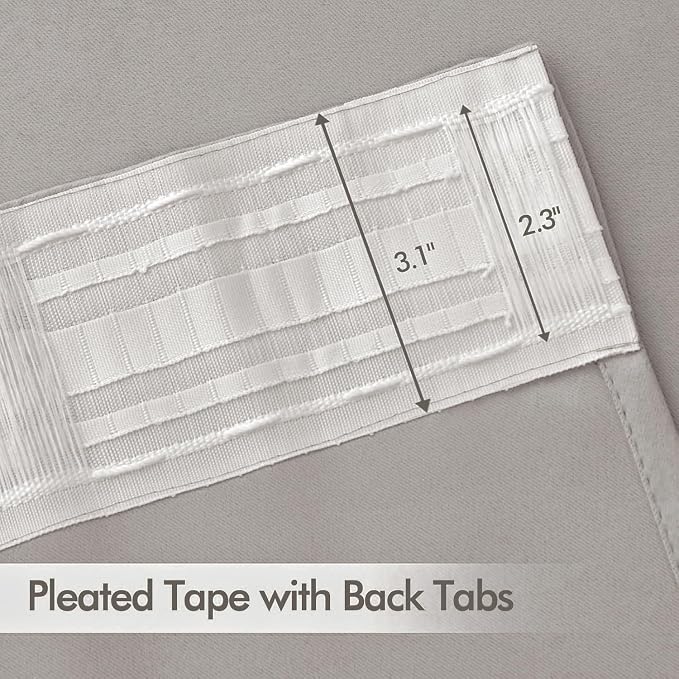 MIULEE Stone Back Tab Blackout Curtains 108 Inch Long 2 Panels Set - Image 2