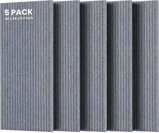 5 Pack Acoustic Panels, 47.2 x 23.6 x 0.35 Inch Sound Proof Panels by TO-TH