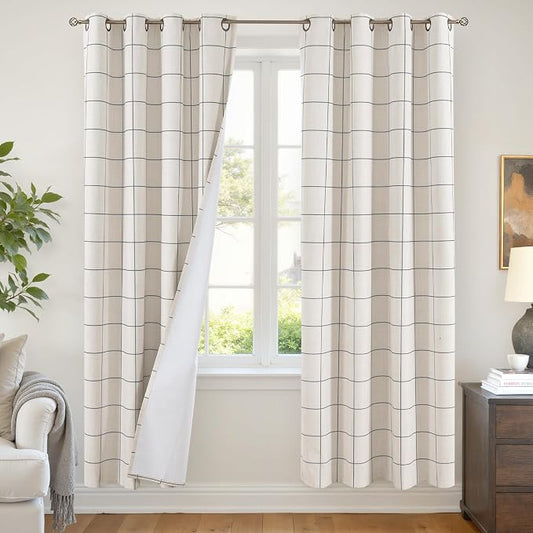 Lajode Linen Blackout Curtains for Living Room by Lajode