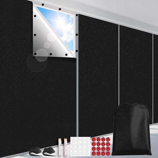 FADOTY Blackout Curtains for Bedroom, Portable 100% Black Out Window Cover Film by FADOTY