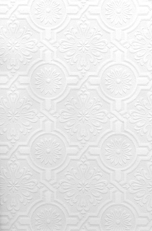 Brewster 497-32817 Nazareth Ornate Tiles Paintable Wallpaper by Unknown