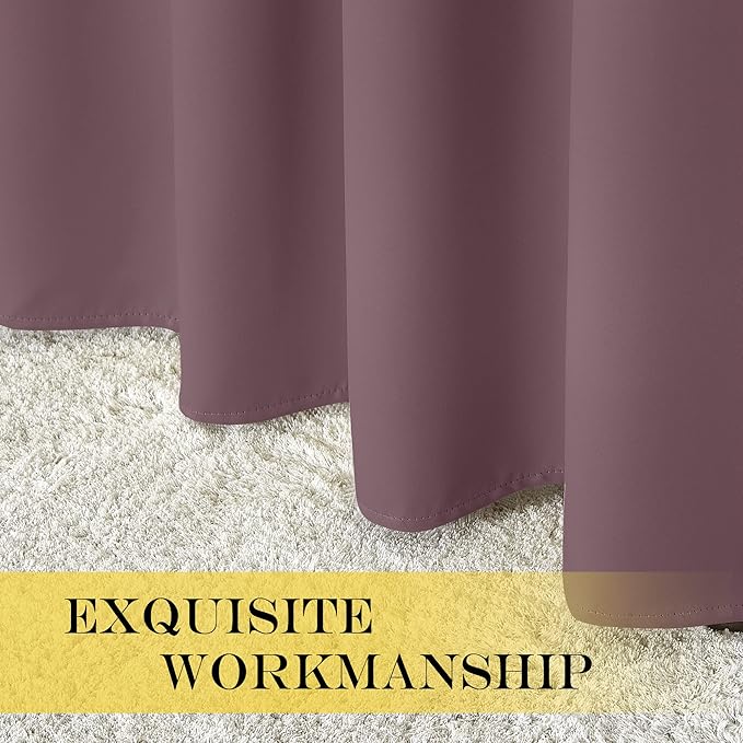 NICETOWN Blackout Bedroom Door Curtain - Grommet Window Treatment Thermal Insulated Light & Sound Reducing Room Darkening Privacy Drape for Doorway (Dry Rose, 1 Panel, W66 x L66)