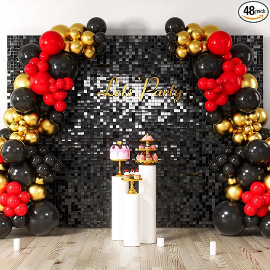 COKAOBE Black Shimmer Wall Backdrop, Photo Backdrops by COKAOBE