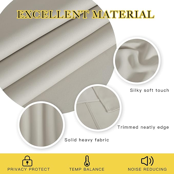 NICETOWN Room Darkening Bedroom Curtain 72 inches Long - Image 4