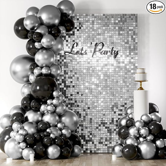 COKAOBE Silver Shimmer Wall Backdrop, Photo Backdrops by COKAOBE