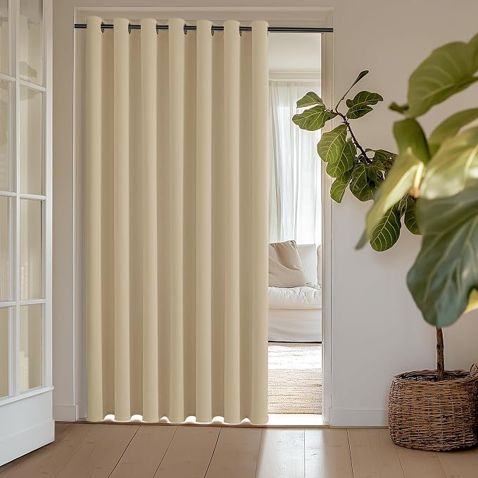 ChrisDowa Room Divider Curtain 90 Inches Long, Wide Blackout Sliding Door by ChrisDowa