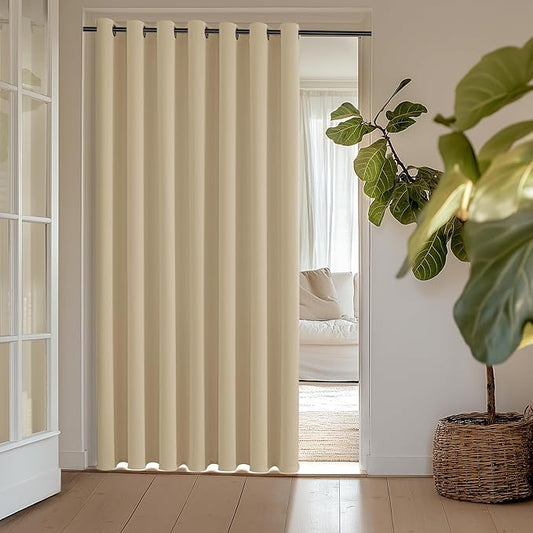 ChrisDowa Room Divider Curtain 108 Inches Long, Wide Blackout Sliding Door by ChrisDowa