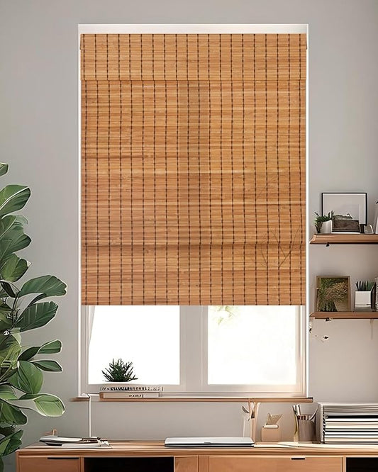 60''W X 72''H Cordless Bamboo Roman Shades by Chryeiiu