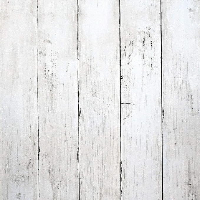 CiCiwind 118” x17.7” Wood Wallpaper Peel and Stick White Wood Wall Paper by CiCiwind